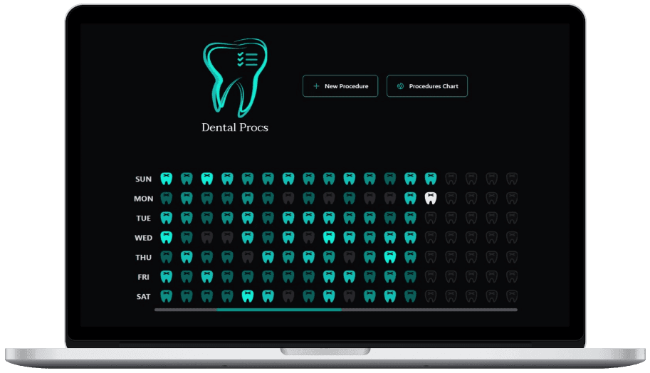 A device showing screenshot of dental procs project